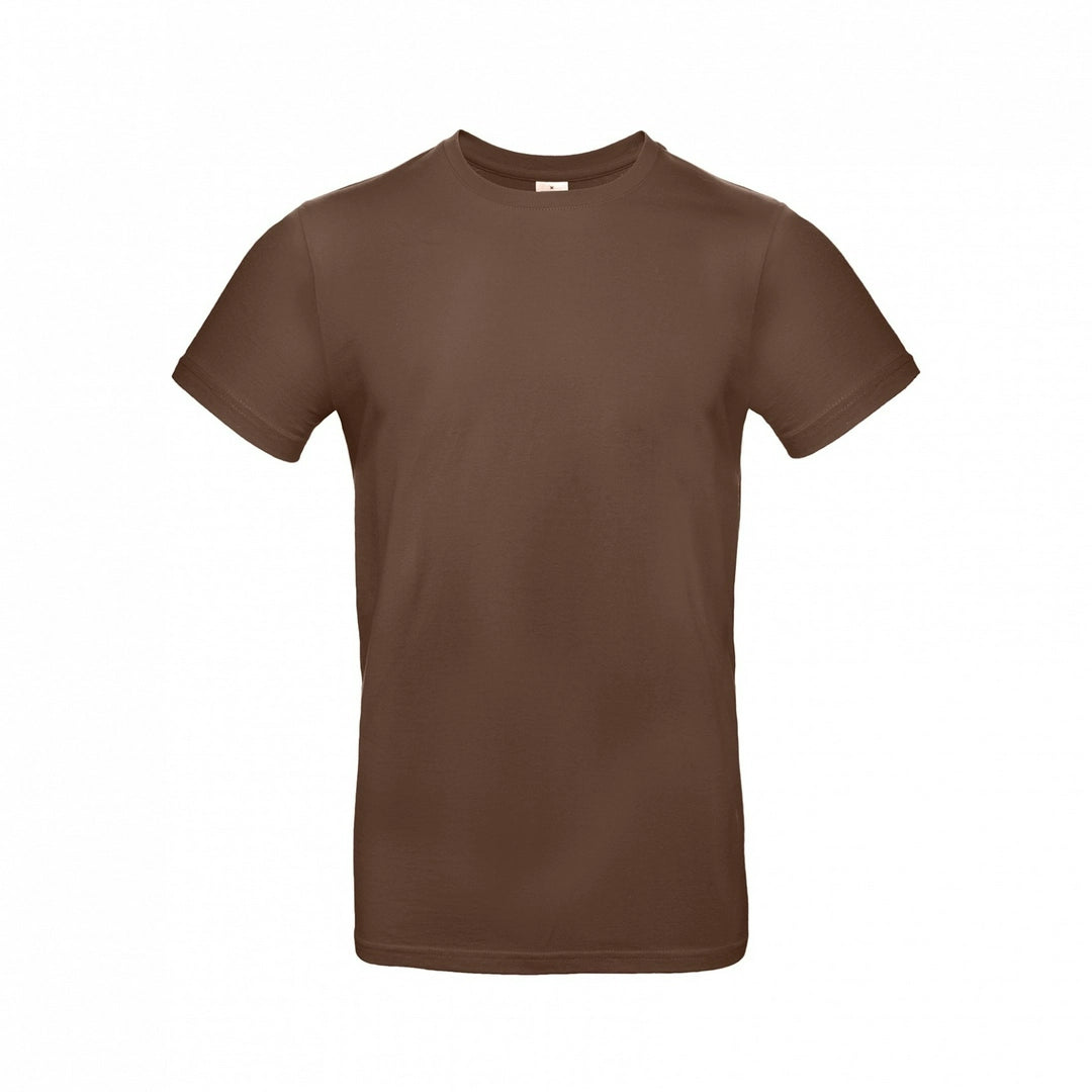 B&C TU03T Men's #E190 short sleeve t-shirt 100% Pre-shrunk ringspun cotton Thin collar rib Tubular construction Dark color - COOZO