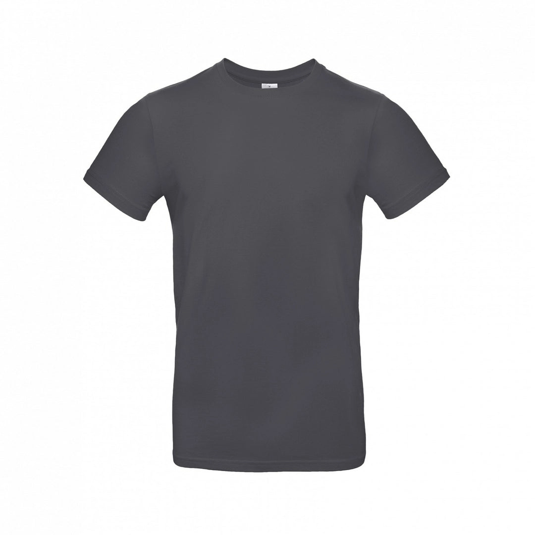 B&C TU03T Men's #E190 short sleeve t-shirt 100% Pre-shrunk ringspun cotton Thin collar rib Tubular construction Dark color - COOZO