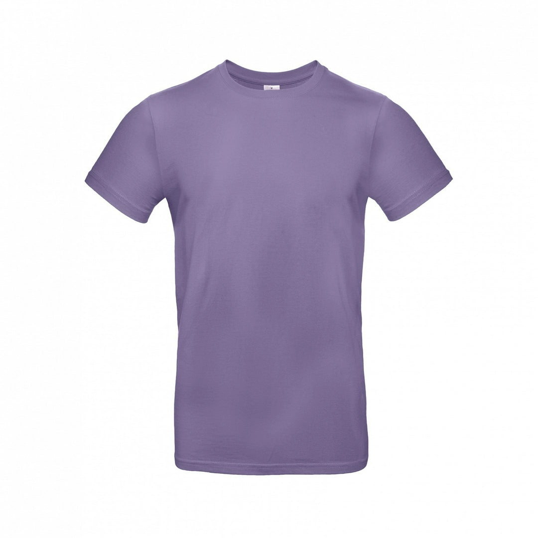 B&C TU03T Men's #E190 short sleeve t-shirt 100% Pre-shrunk ringspun cotton Thin collar rib Tubular construction Light color - COOZO
