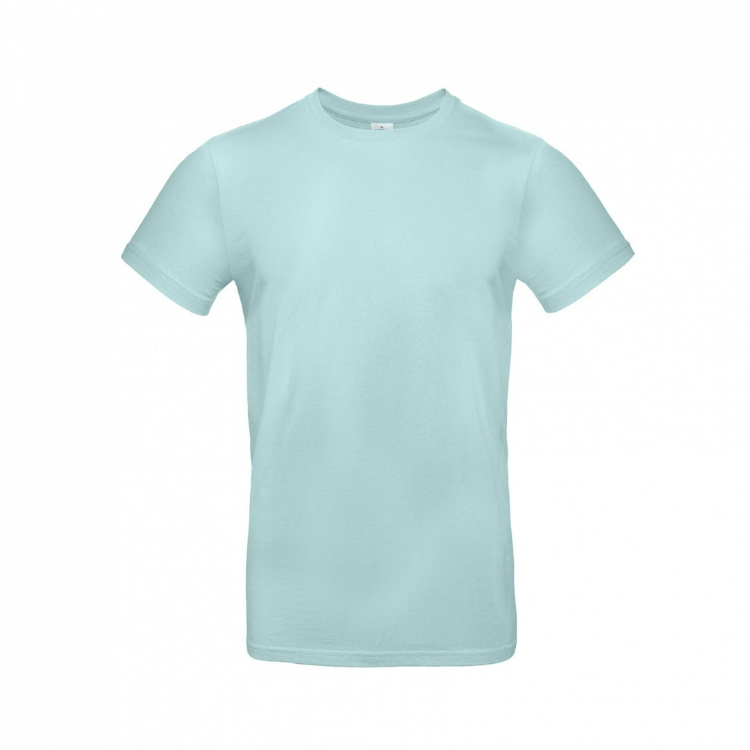B&C TU03T Men's #E190 short sleeve t-shirt 100% Pre-shrunk ringspun cotton Thin collar rib Tubular construction Light color - COOZO