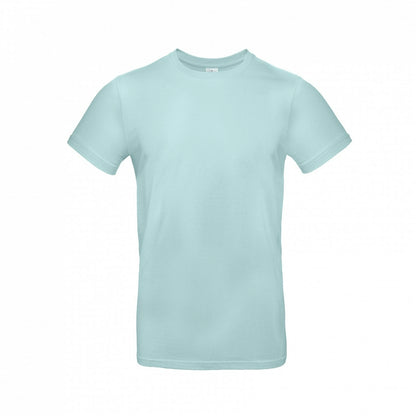 B&C TU03T Men's #E190 short sleeve t-shirt 100% Pre-shrunk ringspun cotton Thin collar rib Tubular construction Light color - COOZO