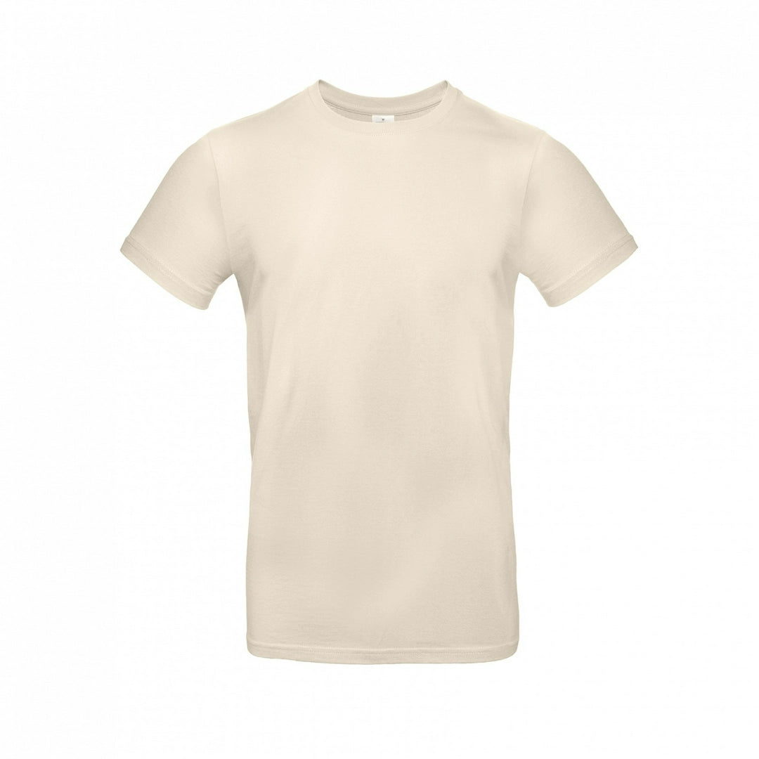 B&C TU03T Men's #E190 short sleeve t-shirt 100% Pre-shrunk ringspun cotton Thin collar rib Tubular construction Light color - COOZO