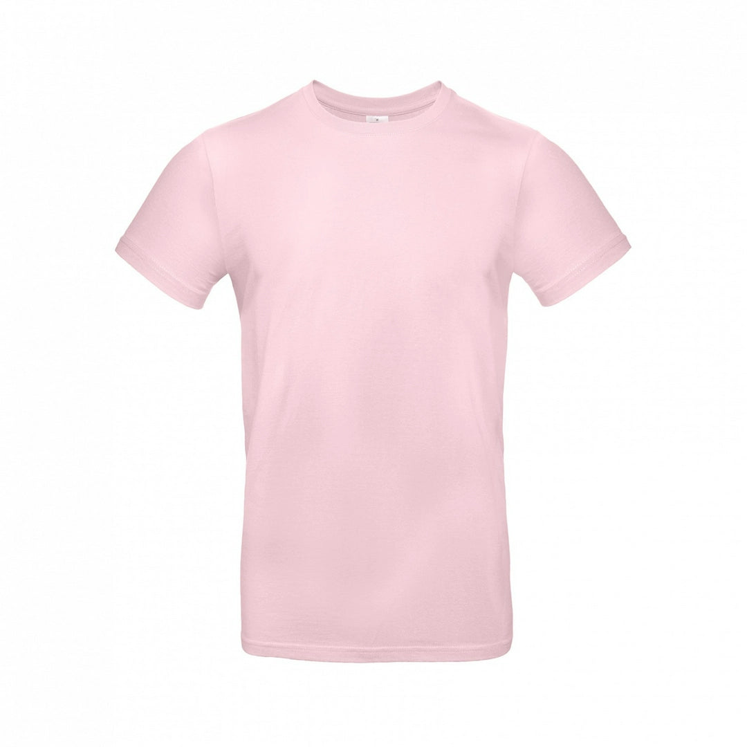 B&C TU03T Men's #E190 short sleeve t-shirt 100% Pre-shrunk ringspun cotton Thin collar rib Tubular construction Light color - COOZO