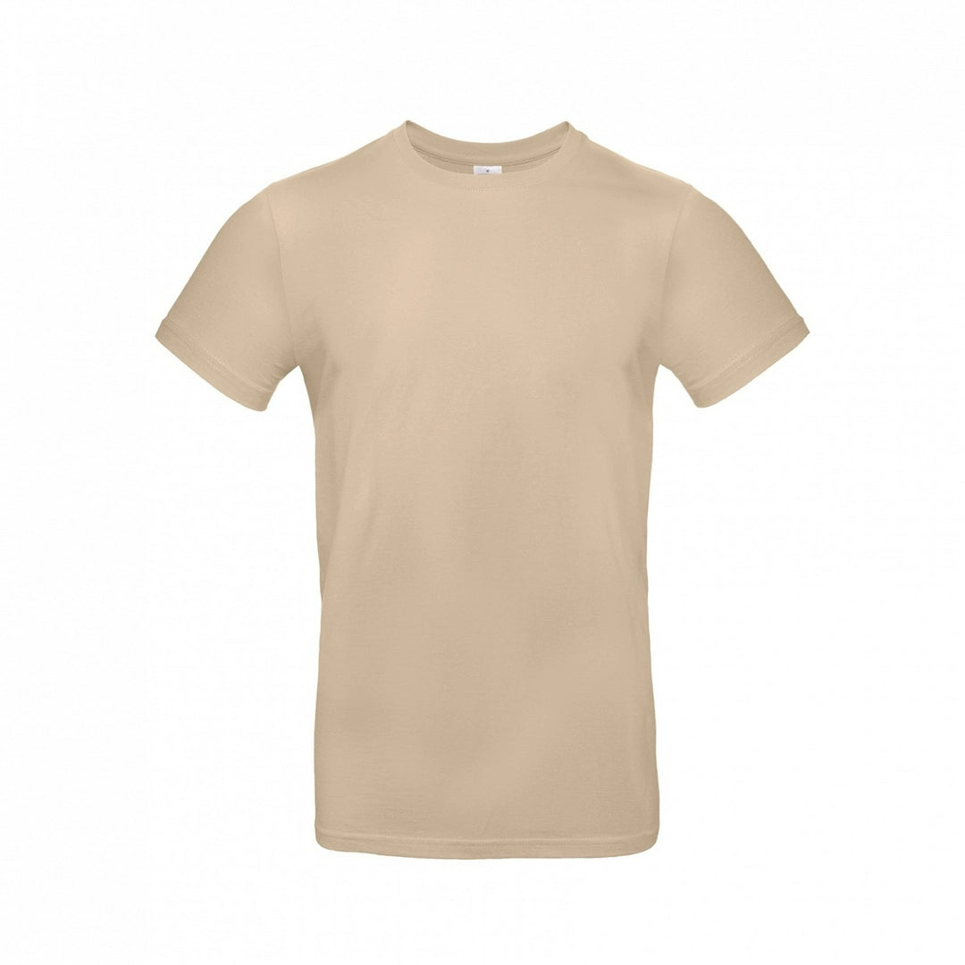 B&C TU03T Men's #E190 short sleeve t-shirt 100% Pre-shrunk ringspun cotton Thin collar rib Tubular construction Light color - COOZO