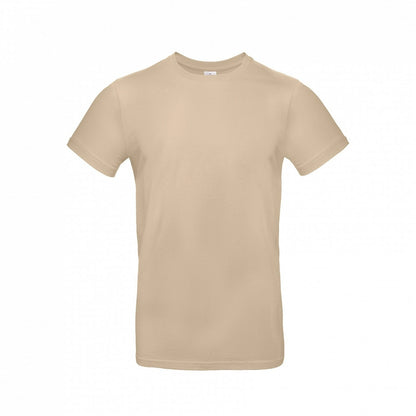 B&C TU03T Men's #E190 short sleeve t-shirt 100% Pre-shrunk ringspun cotton Thin collar rib Tubular construction Light color - COOZO