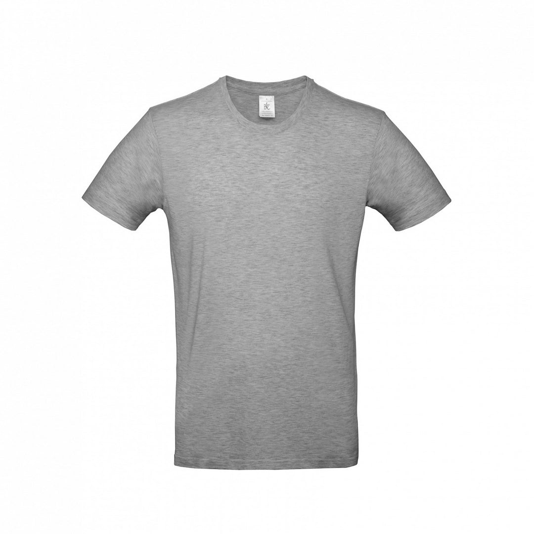 B&C TU03T Men's #E190 short sleeve t-shirt 100% Pre-shrunk ringspun cotton Thin collar rib Tubular construction Light color - COOZO