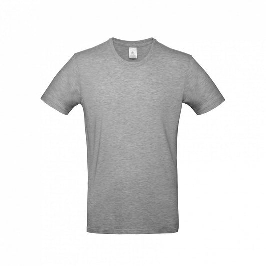 B&C TU03T Men's #E190 short sleeve t-shirt 100% Pre-shrunk ringspun cotton Thin collar rib Tubular construction Light color - COOZO