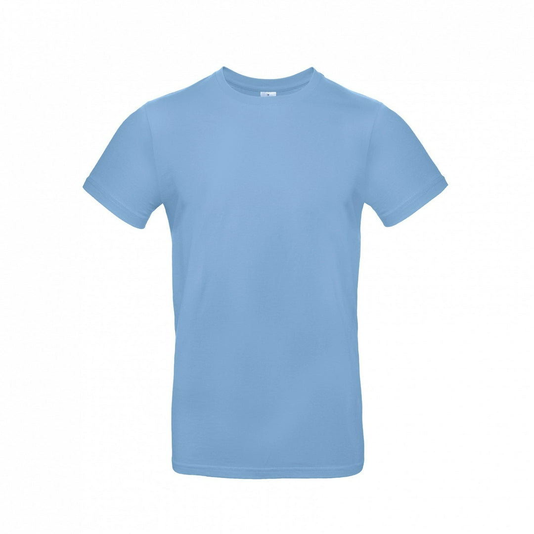 B&C TU03T Men's #E190 short sleeve t-shirt 100% Pre-shrunk ringspun cotton Thin collar rib Tubular construction Light color - COOZO