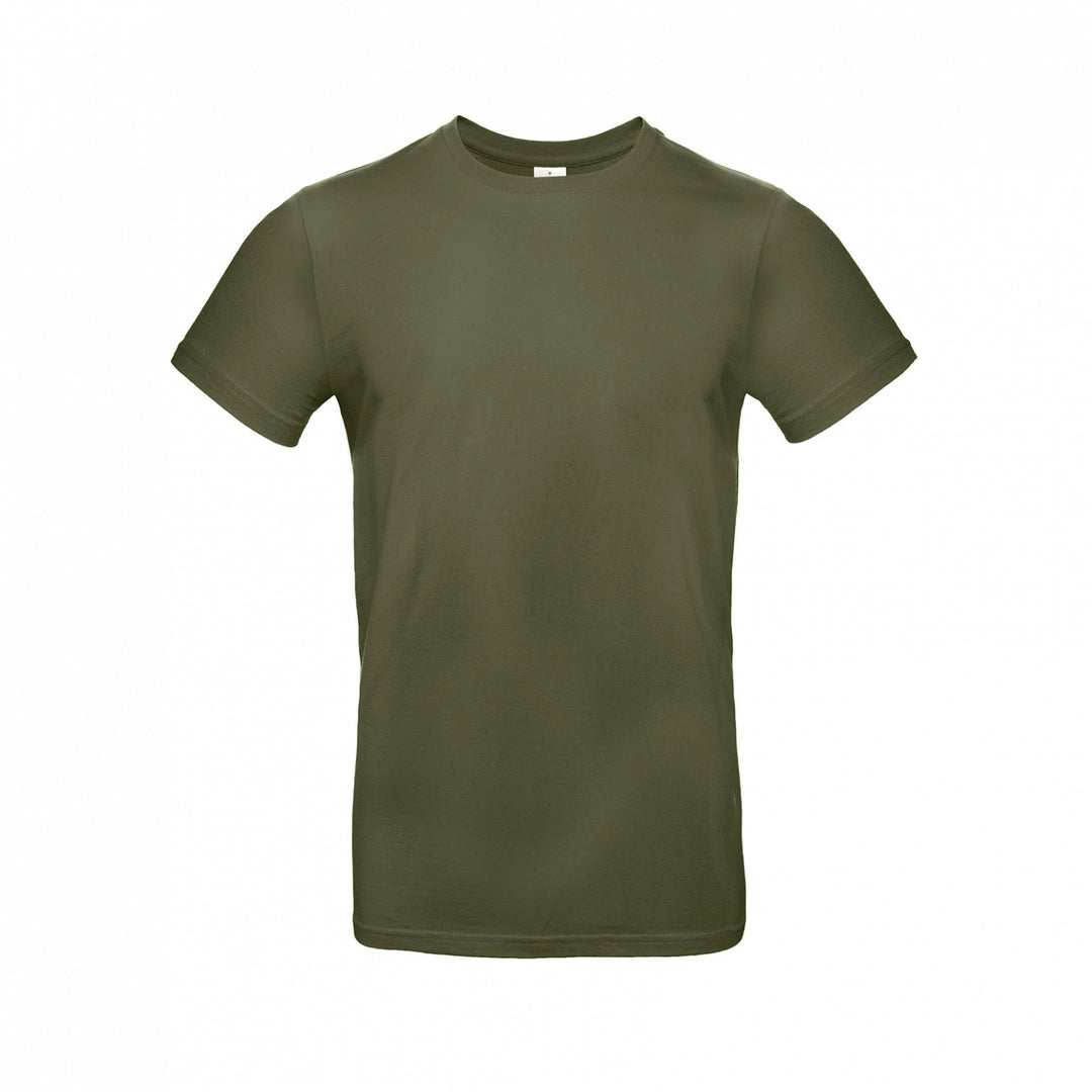 B&C TU03T Men's #E190 short sleeve t-shirt 100% Pre-shrunk ringspun cotton Thin collar rib Tubular construction Dark color - COOZO