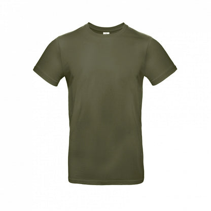 B&C TU03T Men's #E190 short sleeve t-shirt 100% Pre-shrunk ringspun cotton Thin collar rib Tubular construction Dark color - COOZO