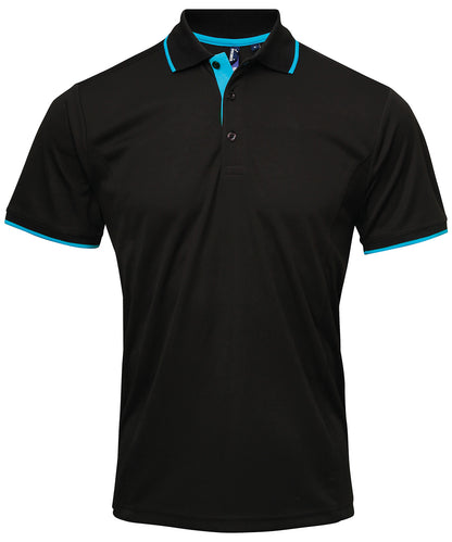 Premier PR618 Contrast Coolchecker Piqu Polo Shirt - COOZO
