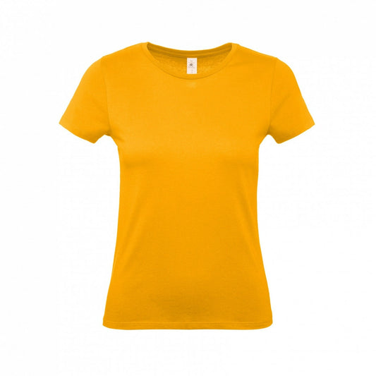 B&C TW02T #E150 modern basic short sleeve t-shirt women 100% cotton Thin collar rib Rich color - COOZO