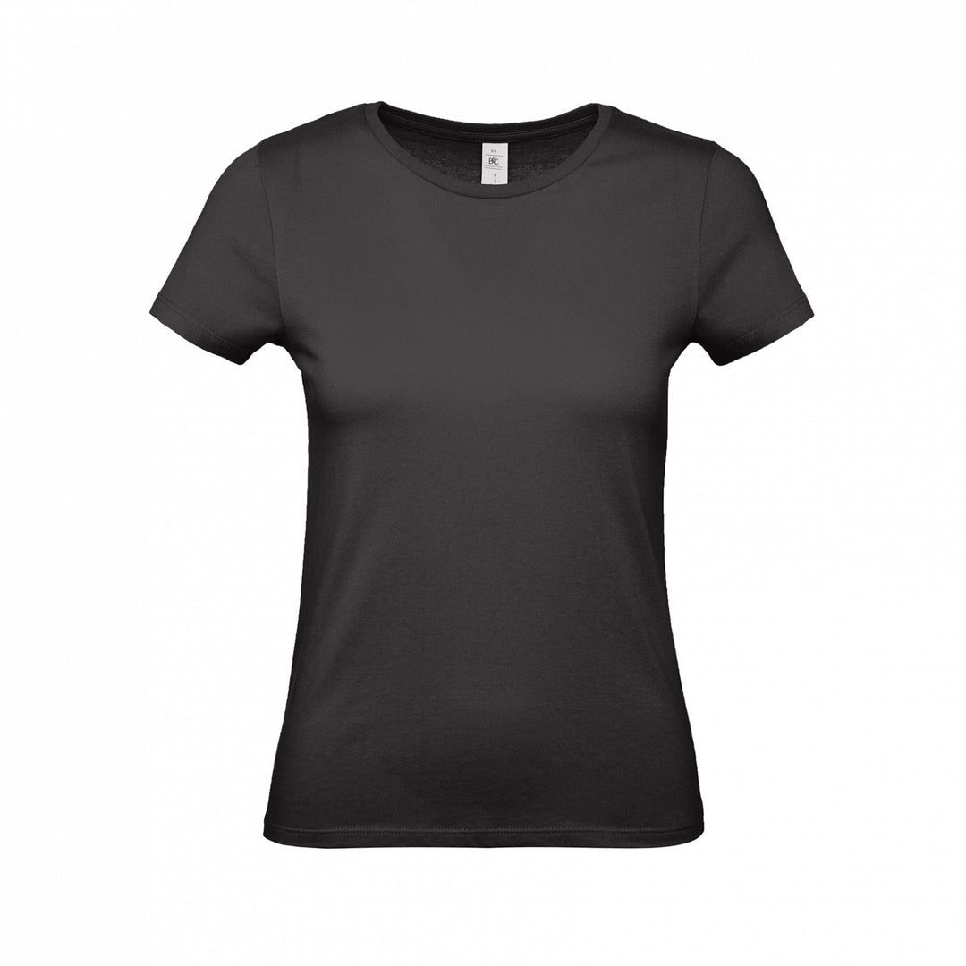 B&C TW02T #E150 modern basic short sleeve t-shirt women 100% cotton Thin collar rib Dark color - COOZO