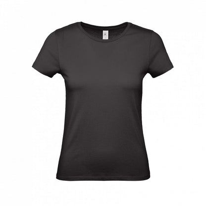 B&C TW02T #E150 modern basic short sleeve t-shirt women 100% cotton Thin collar rib Dark color - COOZO