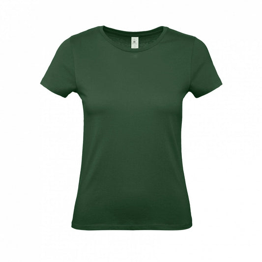 B&C TW02T #E150 modern basic short sleeve t-shirt women 100% cotton Thin collar rib Dark color - COOZO