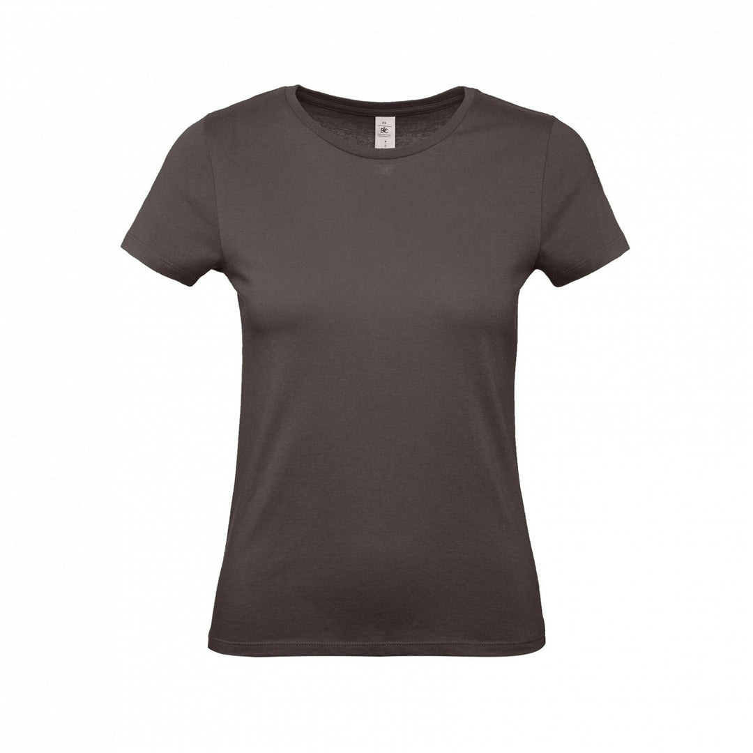 B&C TW02T #E150 modern basic short sleeve t-shirt women 100% cotton Thin collar rib Dark color - COOZO
