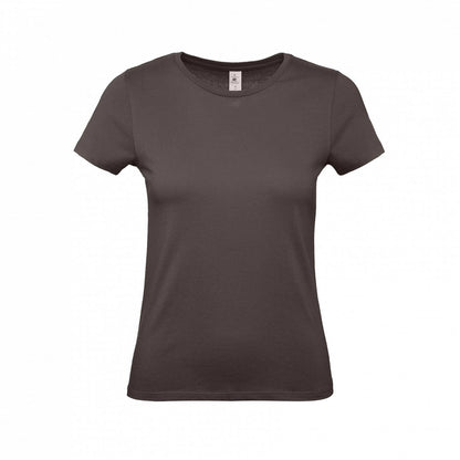 B&C TW02T #E150 modern basic short sleeve t-shirt women 100% cotton Thin collar rib Dark color - COOZO