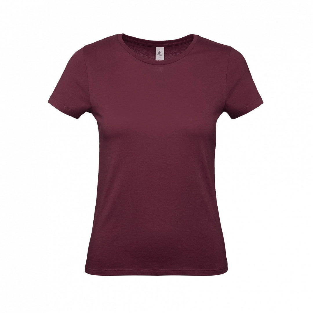 B&C TW02T #E150 modern basic short sleeve t-shirt women 100% cotton Thin collar rib Dark color - COOZO