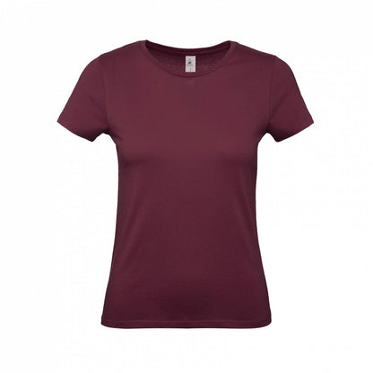 B&C TW02T #E150 modern basic short sleeve t-shirt women 100% cotton Thin collar rib Dark color - COOZO