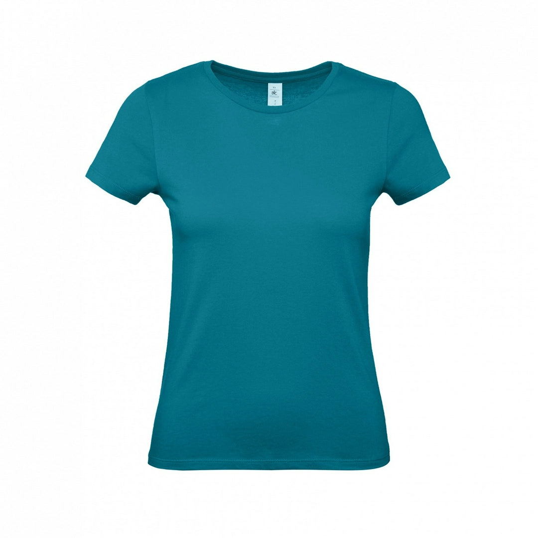 B&C TW02T #E150 modern basic short sleeve t-shirt women 100% cotton Thin collar rib Dark color - COOZO