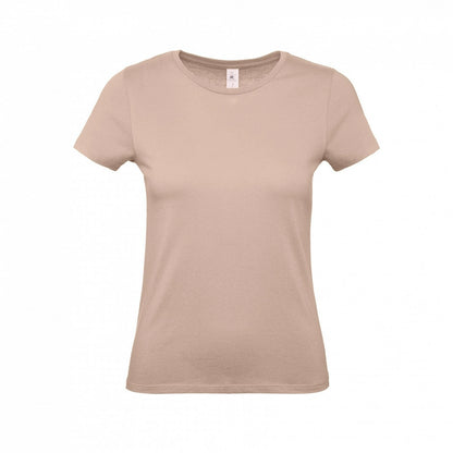B&C TW02T #E150 modern basic short sleeve t-shirt women 100% cotton Thin collar rib Light color - COOZO