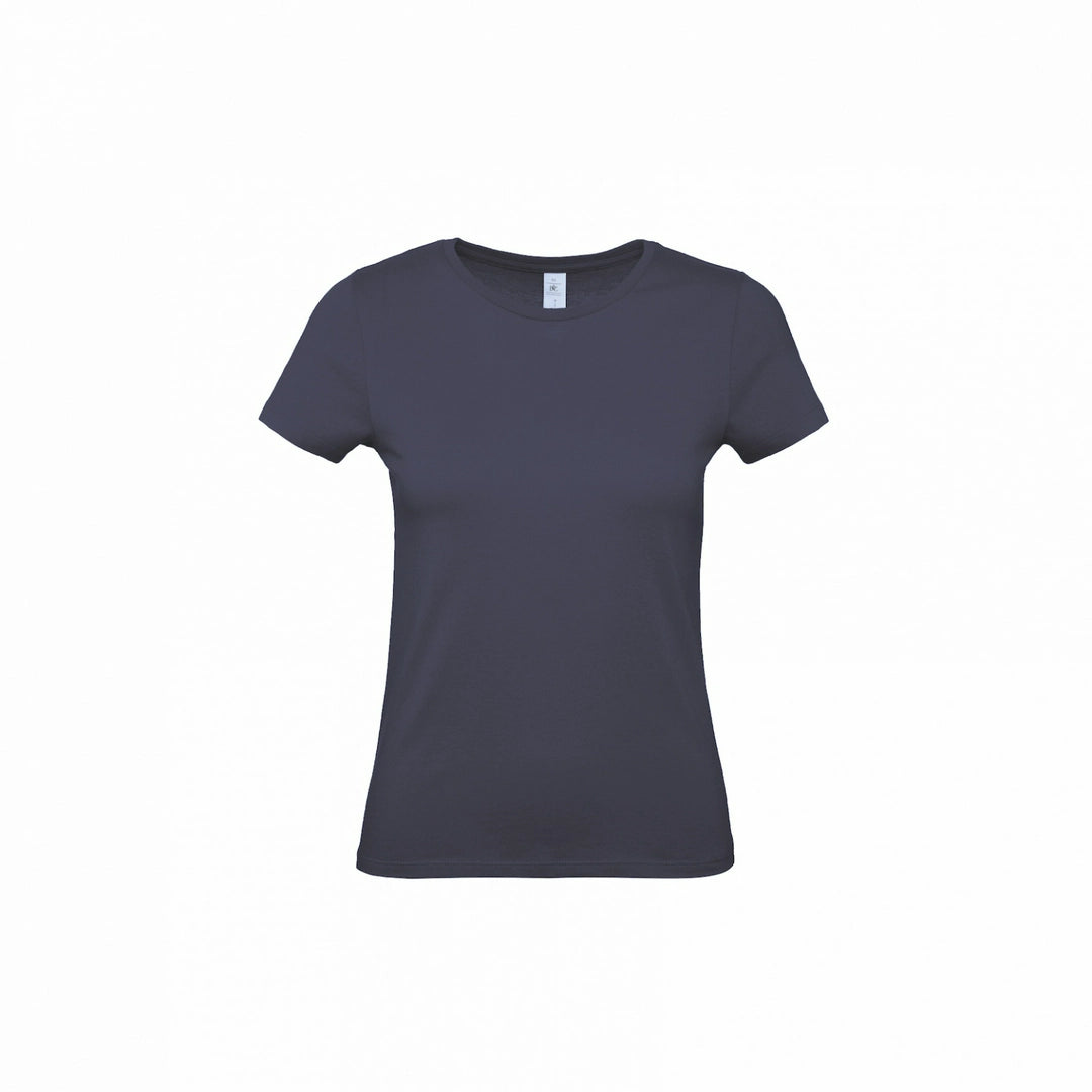 B&C TW02T #E150 modern basic short sleeve t-shirt women 100% cotton Thin collar rib Dark color - COOZO