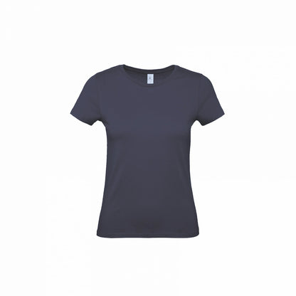 B&C TW02T #E150 modern basic short sleeve t-shirt women 100% cotton Thin collar rib Dark color - COOZO