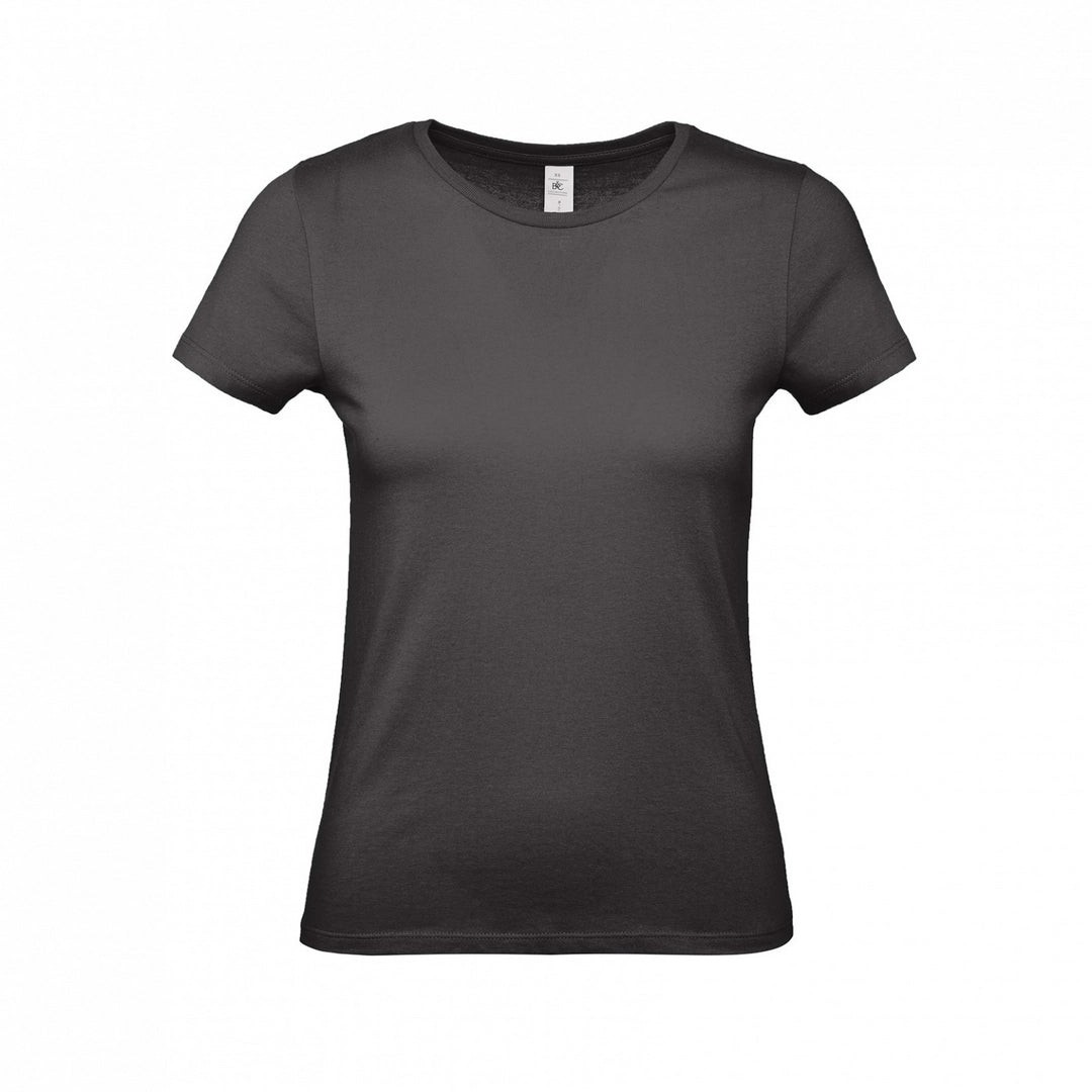 B&C TW02T #E150 modern basic short sleeve t-shirt women 100% cotton Thin collar rib Dark color - COOZO