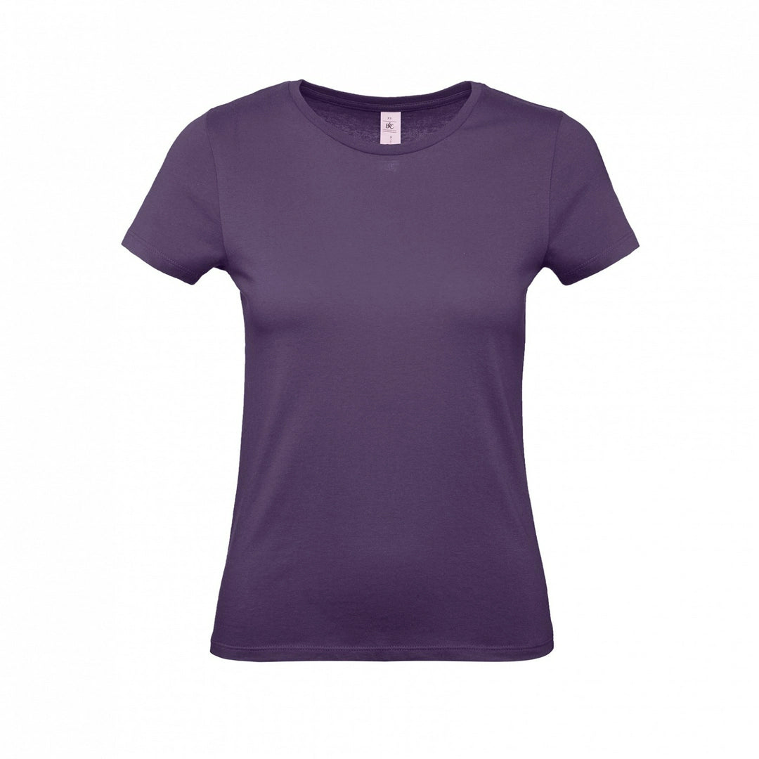 B&C TW02T #E150 modern basic short sleeve t-shirt women 100% cotton Thin collar rib Dark color - COOZO