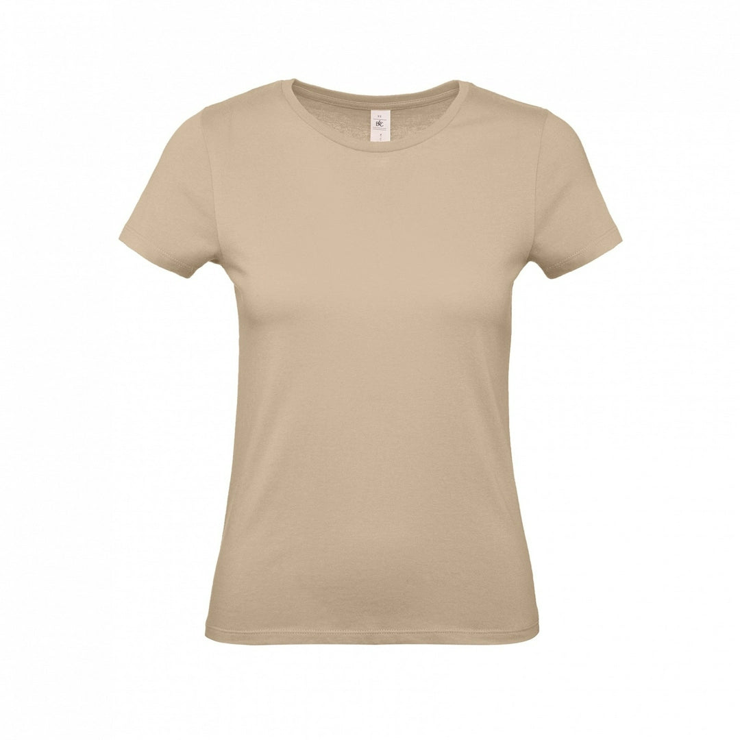 B&C TW02T #E150 modern basic short sleeve t-shirt women 100% cotton Thin collar rib Light color - COOZO