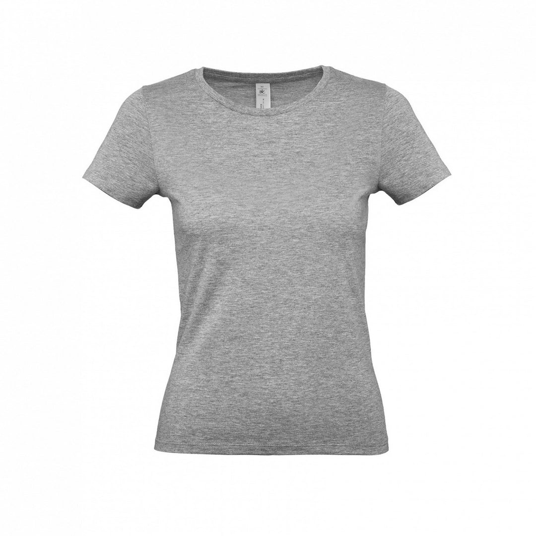 B&C TW02T #E150 modern basic short sleeve t-shirt women 100% cotton Thin collar rib Light color - COOZO