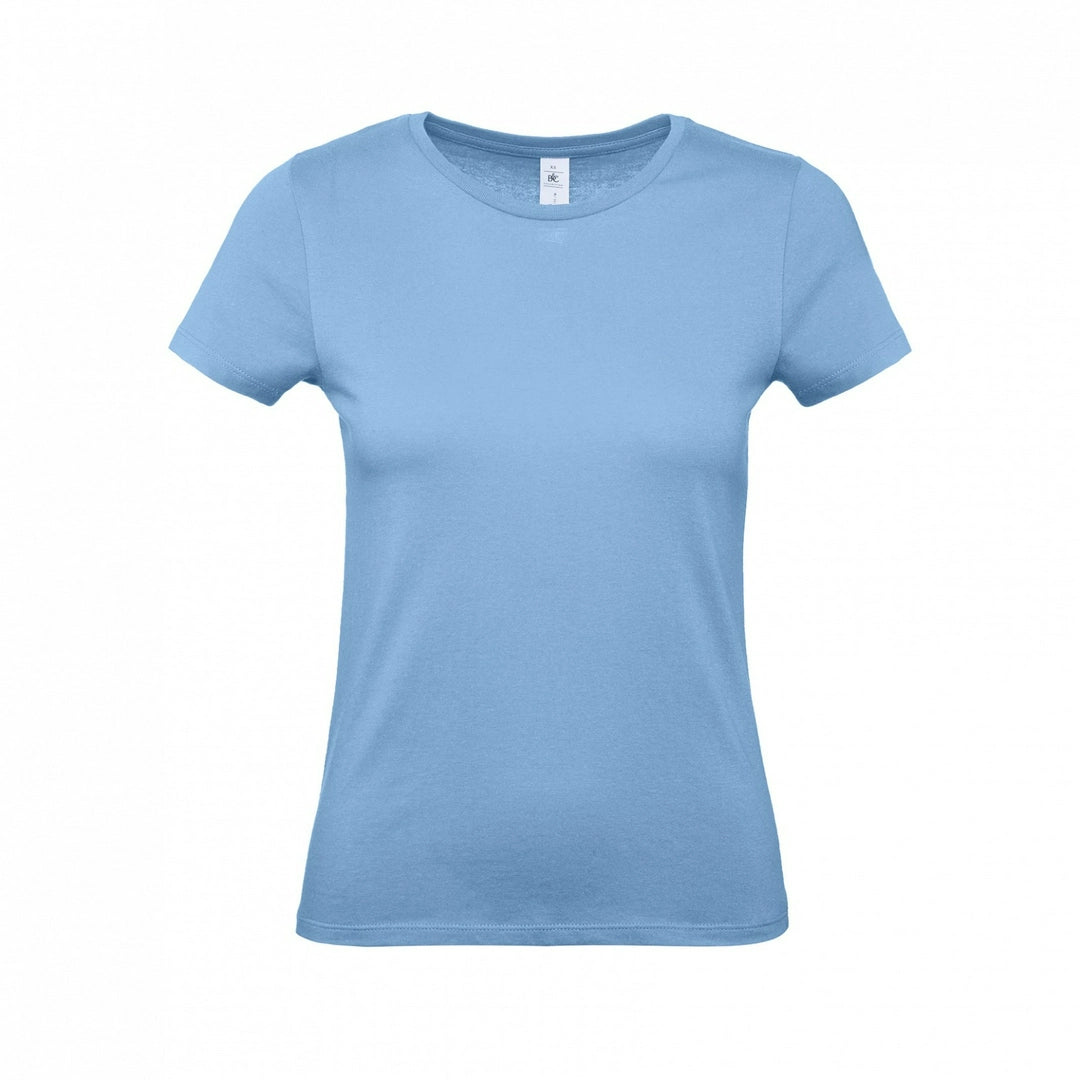B&C TW02T #E150 modern basic short sleeve t-shirt women 100% cotton Thin collar rib Light color - COOZO
