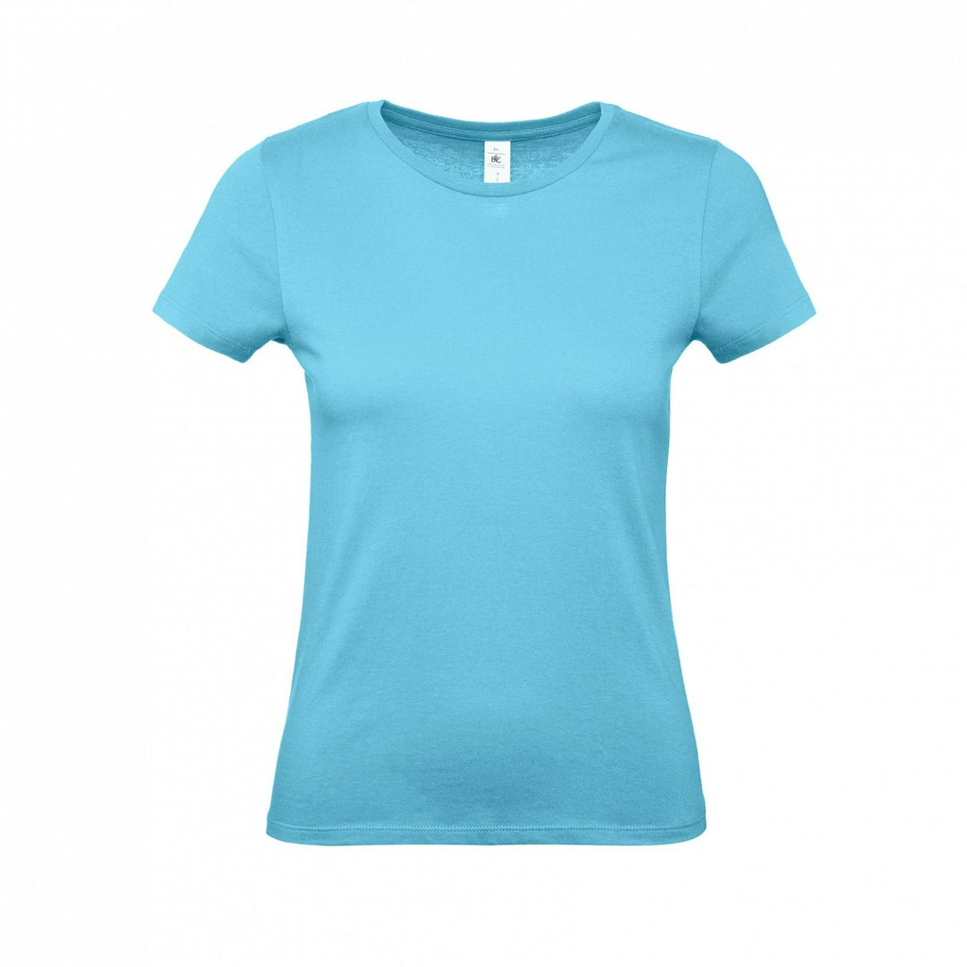 B&C TW02T #E150 modern basic short sleeve t-shirt women 100% cotton Thin collar rib Light color - COOZO
