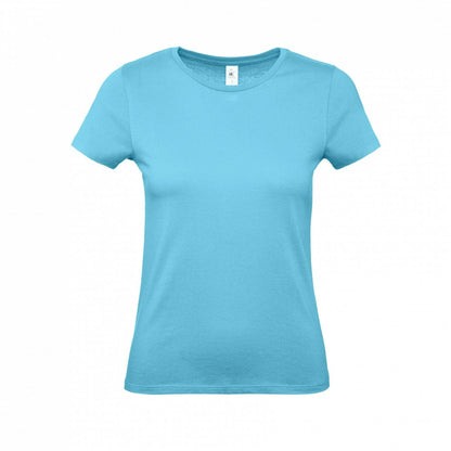 B&C TW02T #E150 modern basic short sleeve t-shirt women 100% cotton Thin collar rib Light color - COOZO