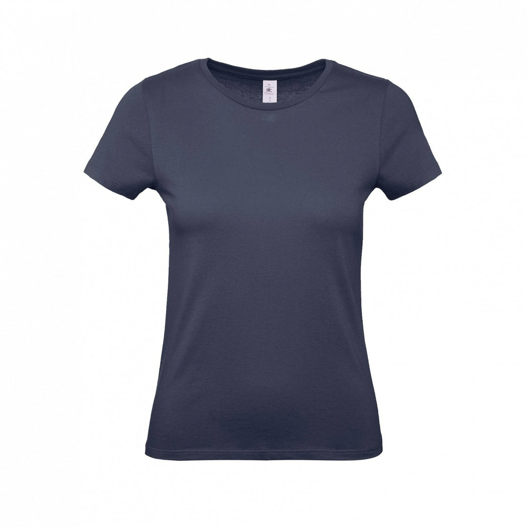 B&C TW02T #E150 modern basic short sleeve t-shirt women 100% cotton Thin collar rib Dark color - COOZO