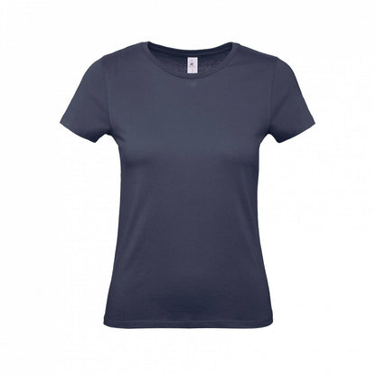B&C TW02T #E150 modern basic short sleeve t-shirt women 100% cotton Thin collar rib Dark color - COOZO