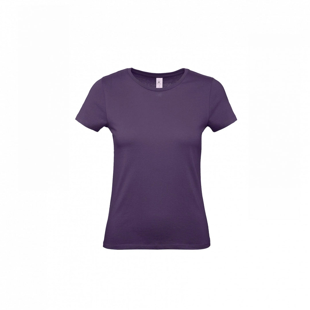B&C TW02T #E150 modern basic short sleeve t-shirt women 100% cotton Thin collar rib Dark color - COOZO