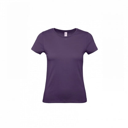 B&C TW02T #E150 modern basic short sleeve t-shirt women 100% cotton Thin collar rib Dark color - COOZO