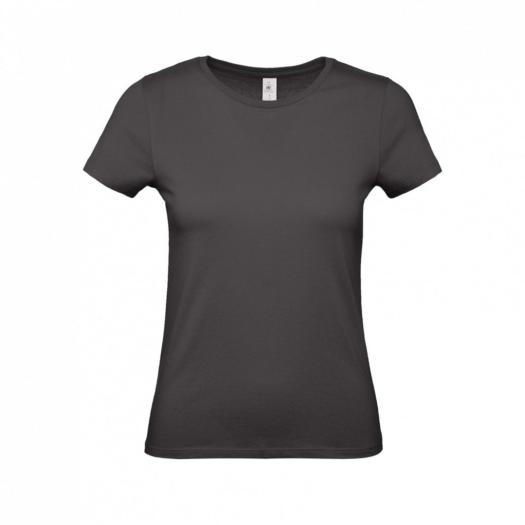 B&C TW02T #E150 modern basic short sleeve t-shirt women 100% cotton Thin collar rib Dark color - COOZO