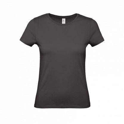 B&C TW02T #E150 modern basic short sleeve t-shirt women 100% cotton Thin collar rib Dark color - COOZO