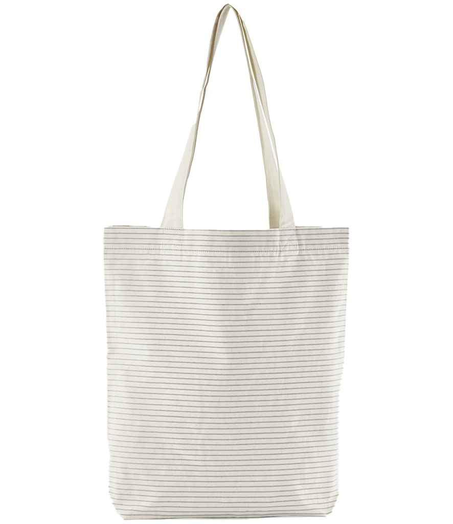 Westford Mill W251 Westford Mill Striped Organic Cotton Tote Bag - COOZO