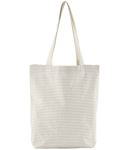 Westford Mill W251 Westford Mill Striped Organic Cotton Tote Bag - COOZO