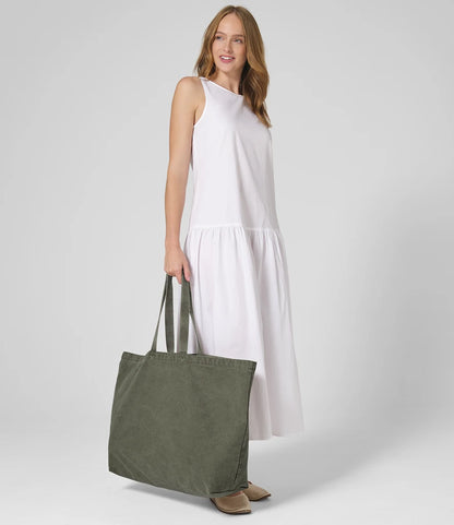 COOZO-Garment Dyed Oversized Tote Bag