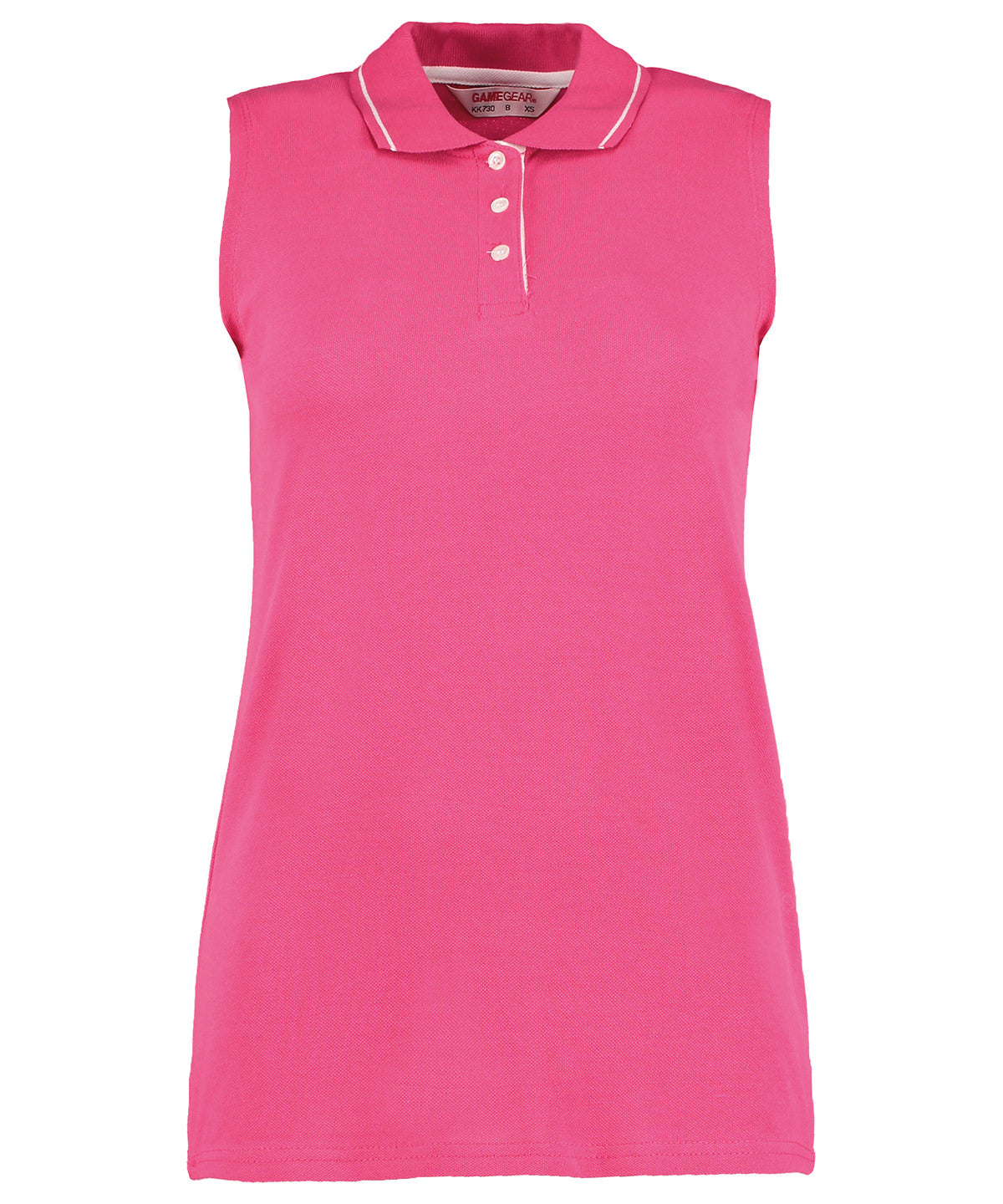 Gamegear KK730 Women's Classic Fit Proactive Sleeveless Polo 100% Cotton Contrast taped back neck - COOZO