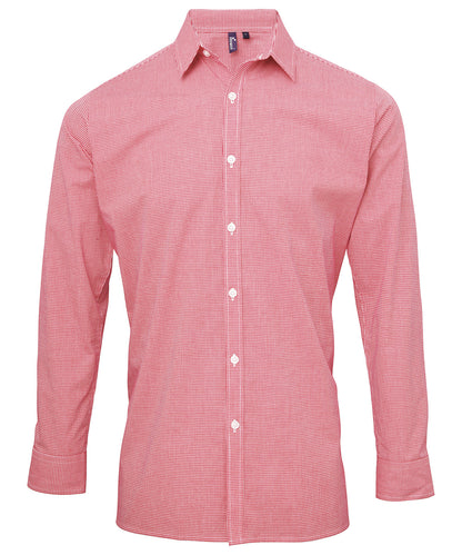 Premier PR220 Gingham Long Sleeve Shirt - COOZO