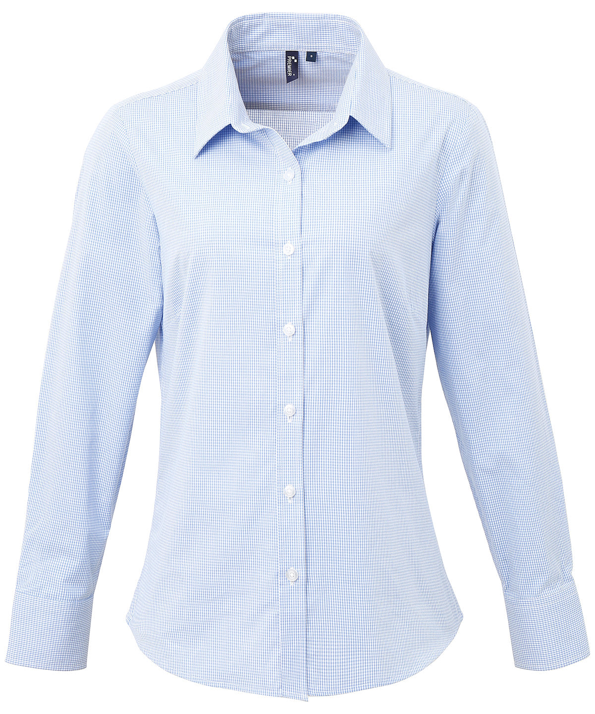 Premier PR320  Ladies Gingham Long Sleeve Shirt - COOZO