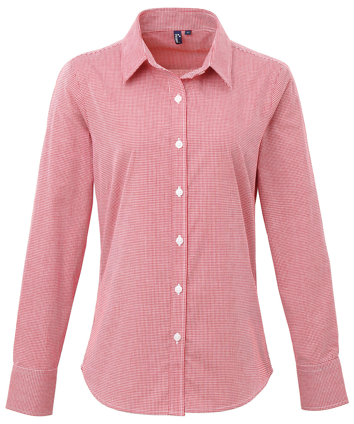 Premier PR320  Ladies Gingham Long Sleeve Shirt - COOZO