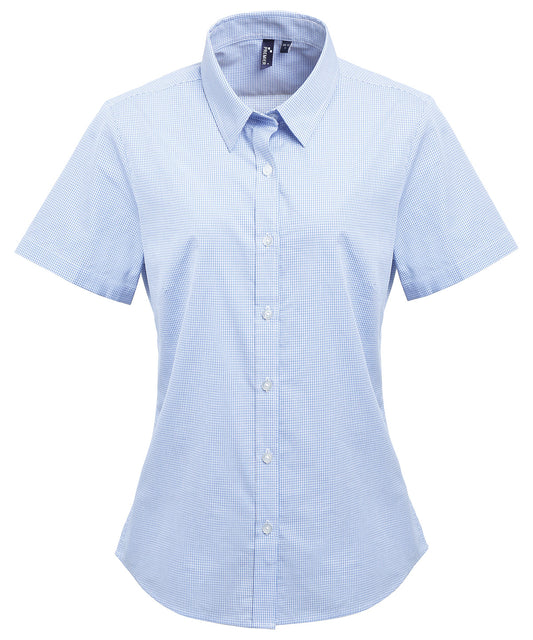 Premier PR321 Ladies Gingham Short Sleeve Shirt - COOZO