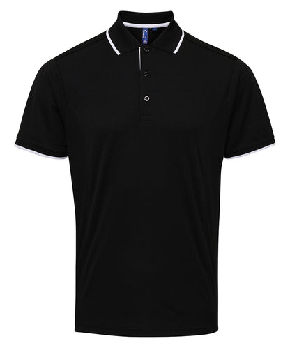 Premier PR618 Contrast Coolchecker Piqu Polo Shirt - COOZO