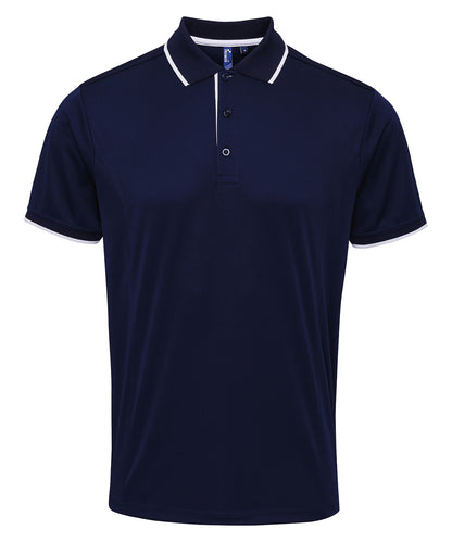Premier PR618 Contrast Coolchecker Piqu Polo Shirt - COOZO